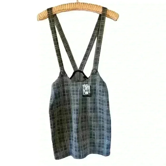 Forever 21 Gray Plaid Miniskirt Overall Dress, size XS - Picture 2 of 5